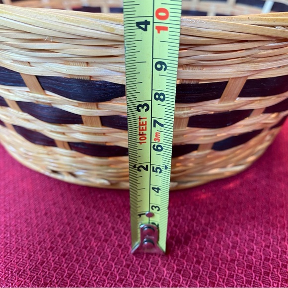 Vintage Two-tone Split Wicker Round Basket - Picture 7 of 7